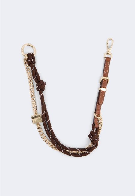 Leather, Cord, and Metal Bag Charm