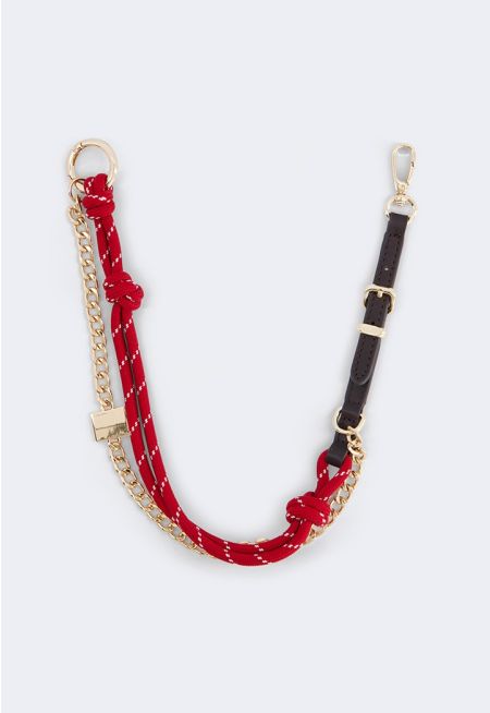 Leather, Cord, and Metal Bag Charm