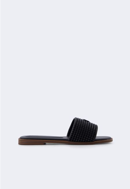 Solid PU Leather Flats