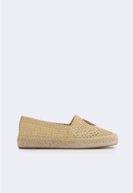 Solid Mesh Espadrille Sandals