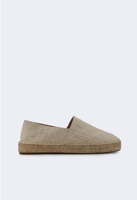 Monogram Faux Straw Loafers