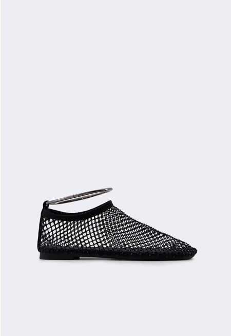 Crystal Embellished Mesh Flats