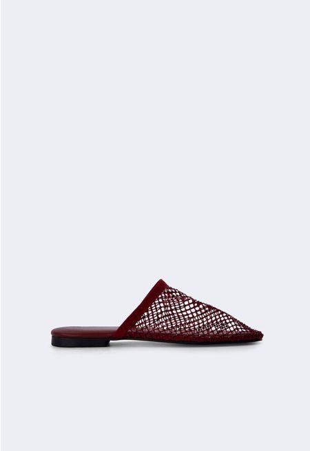 Crystal Strass Embellished Flat Mules
