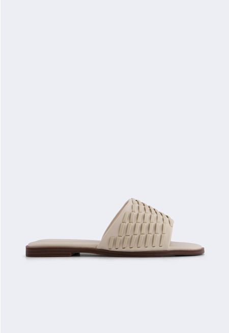 Solid Intricate PU Leather Flats