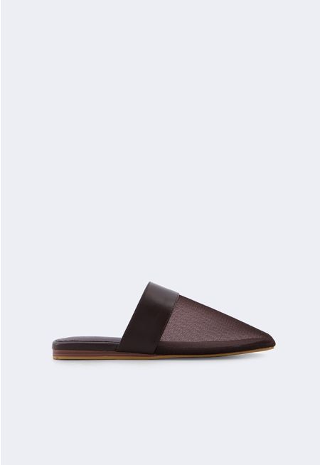 Square Toe Flat Mesh Mules