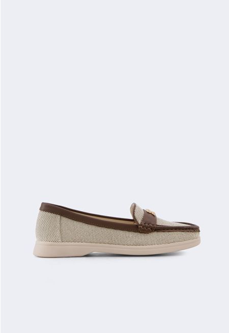 Monogram Charm Canvas Loafers