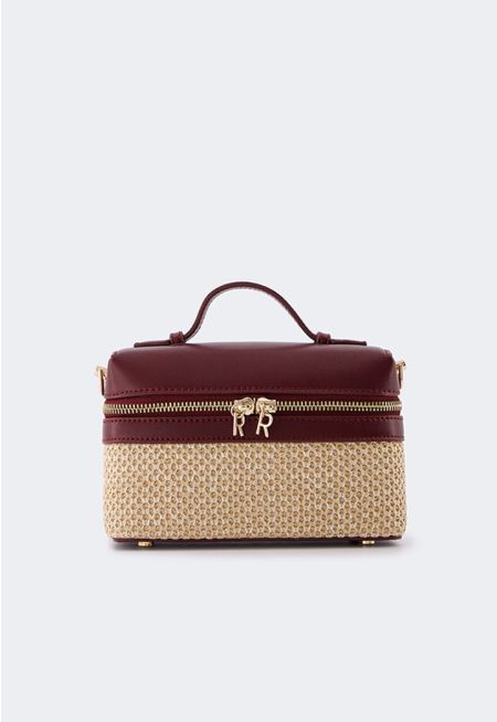 Faux Straw Pouch Bag