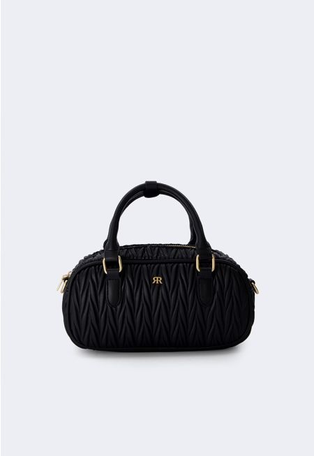 Textured Oval Handbag