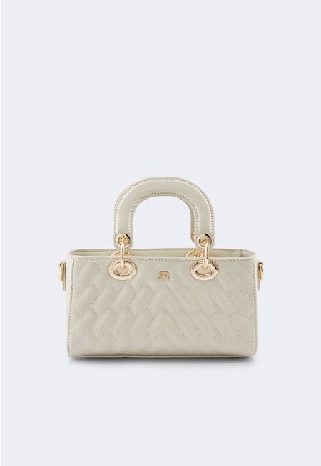 Solid Quilted Handbag