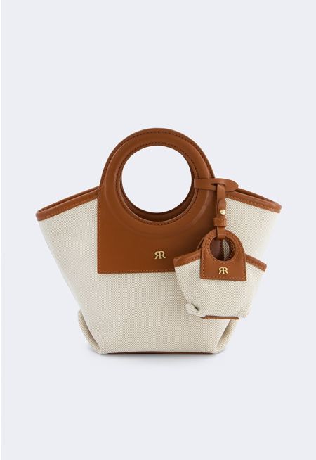 Round Handle Canva Handbag