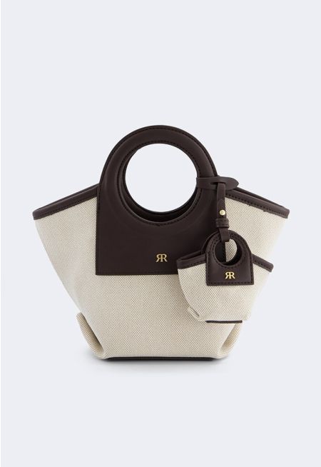 Round Handle Canva Handbag