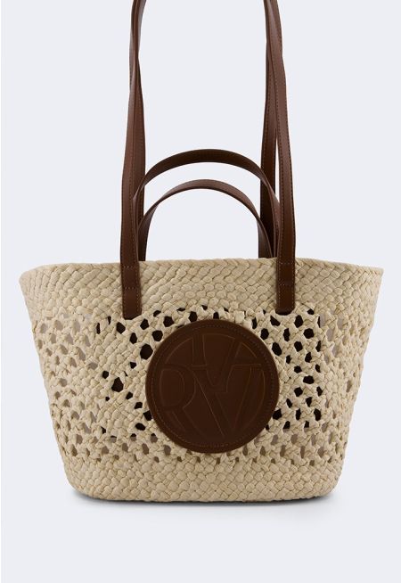Woven Straw Basket Bag