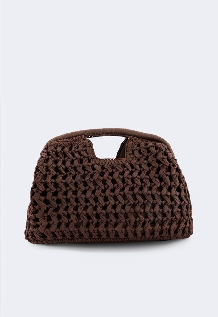 Solid Woven Paper Handbag