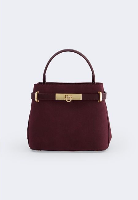 Mini Plain Suede Handbag