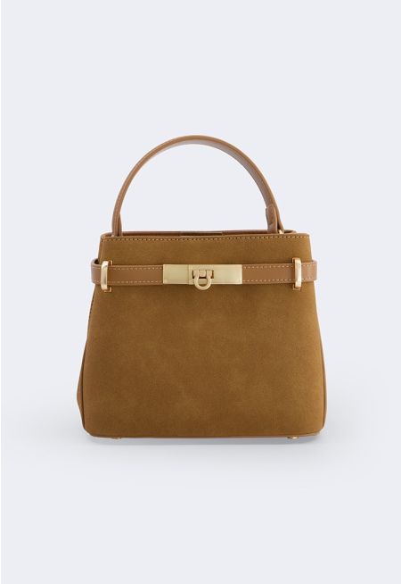 Mini Plain Suede Handbag
