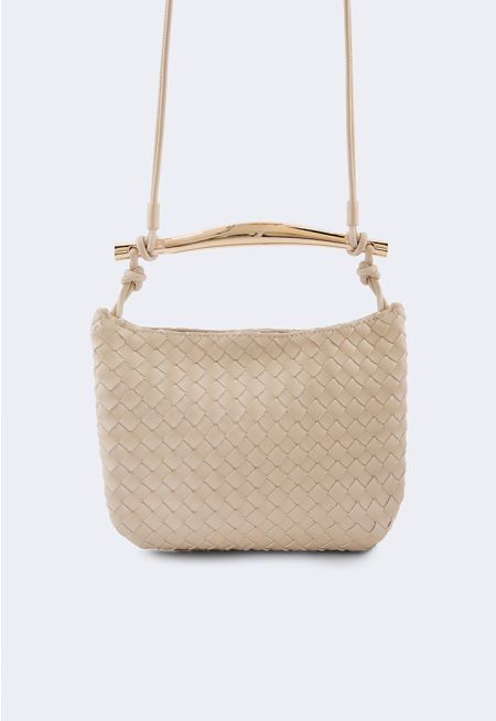 Solid Intricate Crossbody Bag