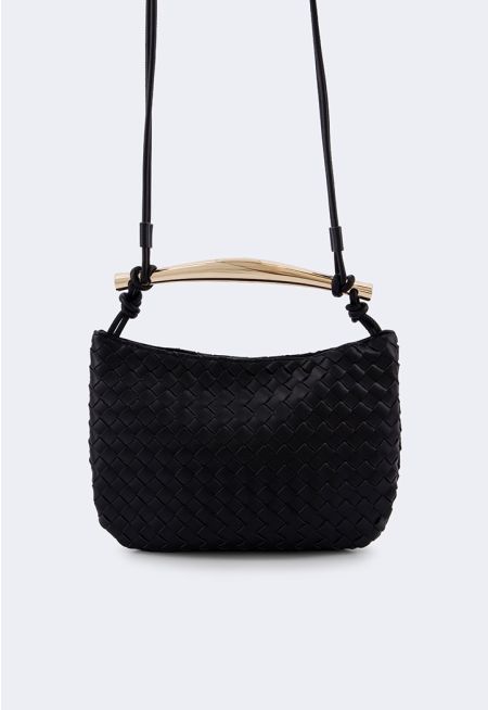 Solid Intricate Crossbody Bag