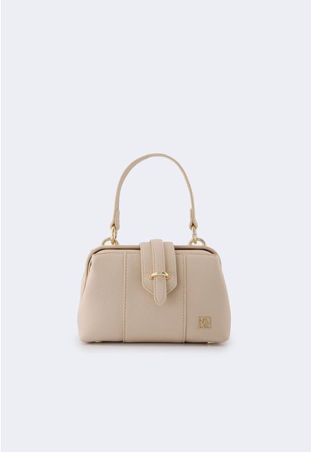 Solid PU Leather Mini Handbag