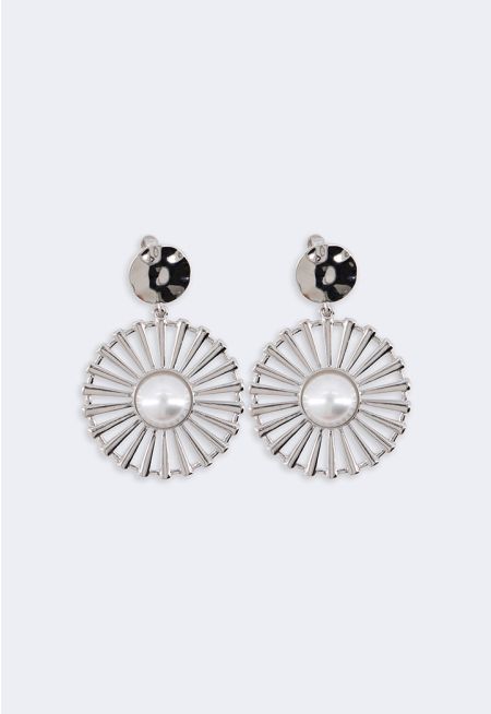 Metallic Pearl Earrings