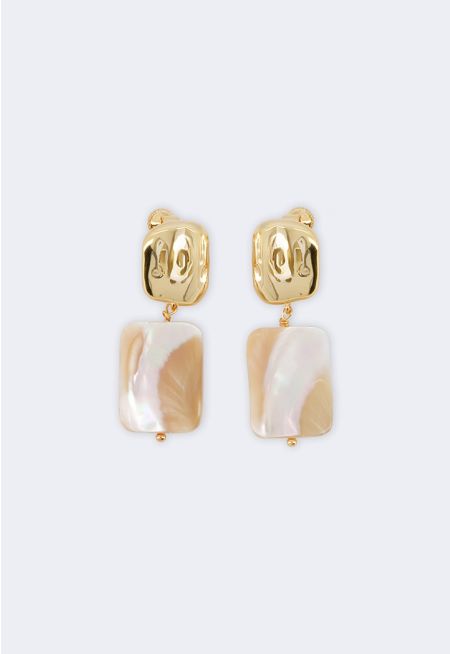 Rectangular Pendant Metallic Earrings