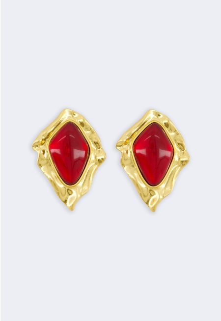Contrast Metallic Earrings 