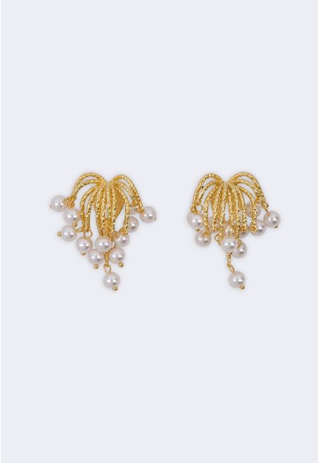 Metallic Pearl Earrings