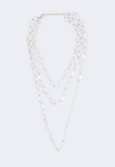 Multistrand Faux Pearl Necklace