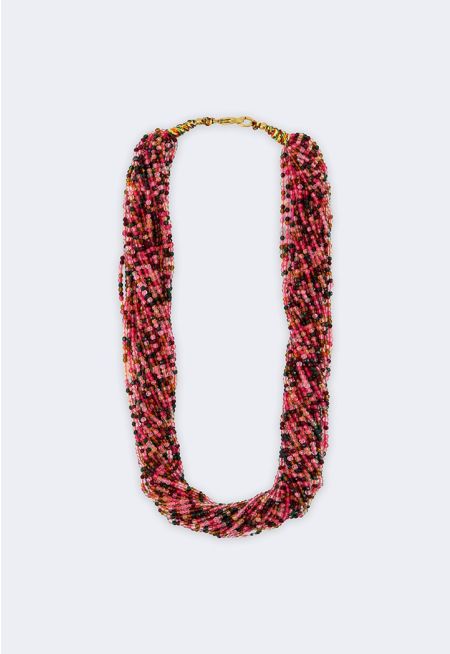 Multi-Strand Twisted Beaded Necklace