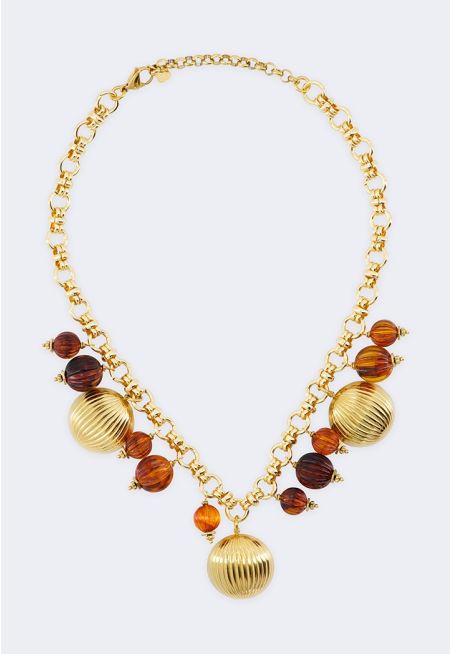 Resin Detail Charm Necklace 