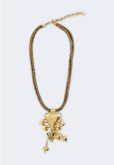 Gold Heart Charm Pendant