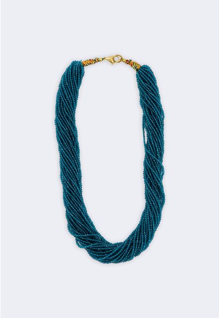 Multi-Strand Twisted Beaded Necklace