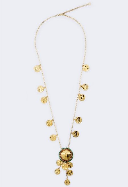 Charm Long Necklace in Metal