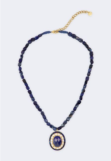 Statement Oval Pendant Necklace