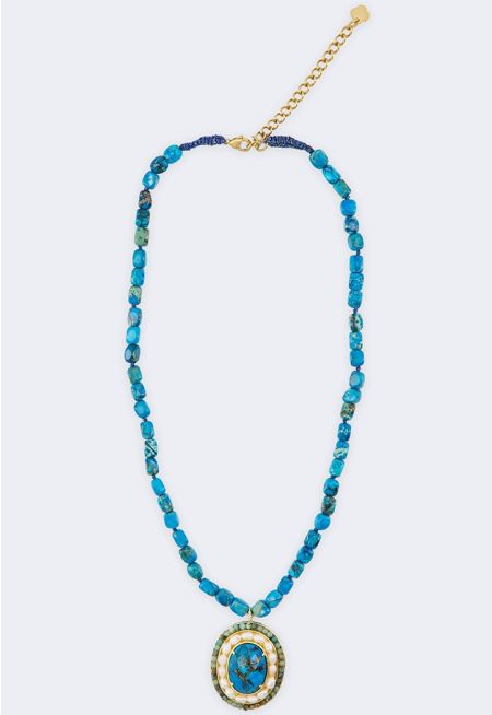Statement Oval Pendant Necklace
