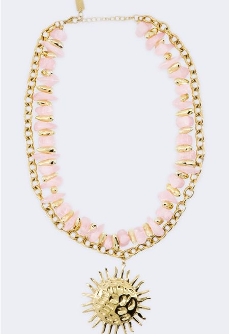 Sun Pendant Seashell Necklace