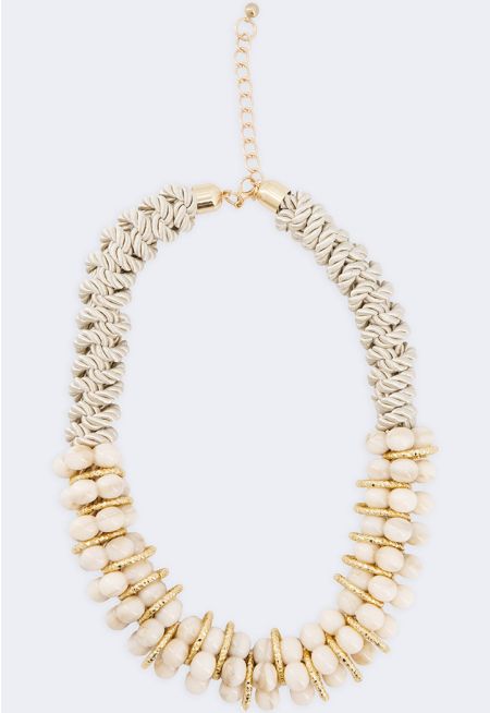 Braided Bead Coil Necklace
