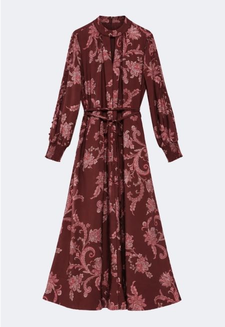 Paisley-Print Maxi Dress