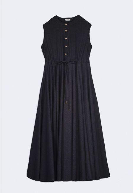 Sleeveless Drawstring Dress