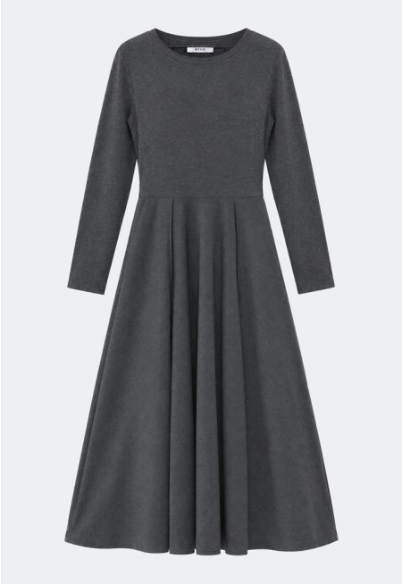 Knitted Bodice Woven Skirt Dress