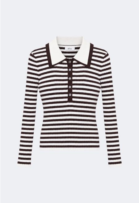 Striped Ribbed Knit Top