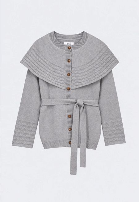 Knitted Cape-Style Cardigan