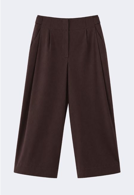 High-Waist Tab-Detail Trousers