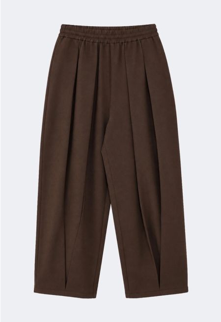 Front-Pleated Barrel Trousers