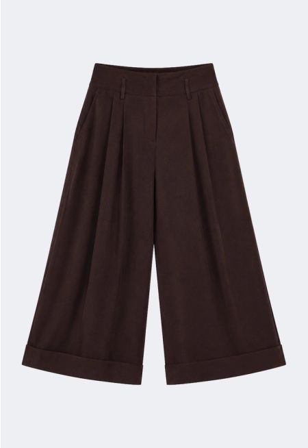 Front-Pleated Bermuda Culottes