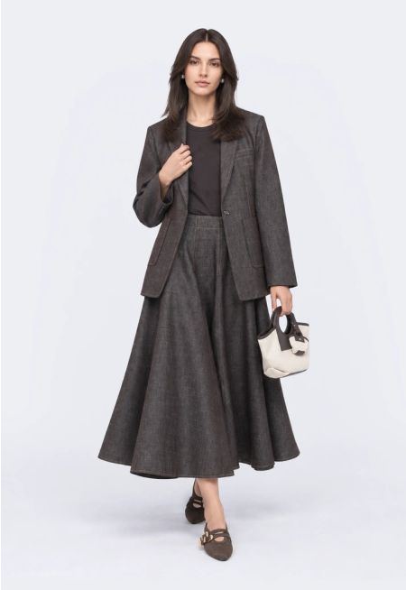 Flared Tencel Maxi Skirt