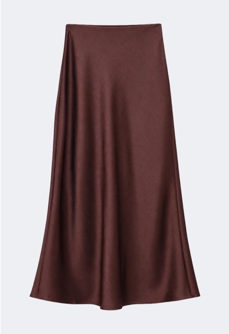 A-line Textured Maxi Skirt