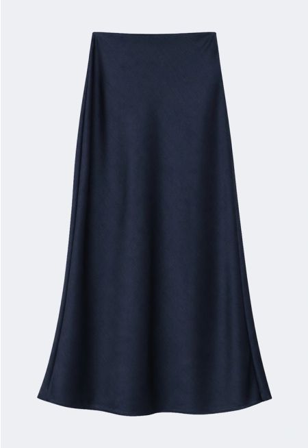 A-line Textured Maxi Skirt