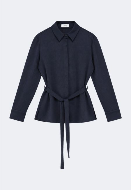Textured Belted Shirt
