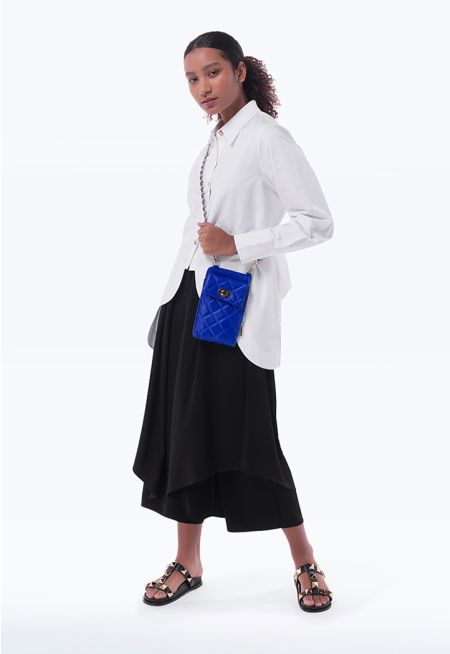 Multi-Pleated Solid Maxi Skirt -Sale