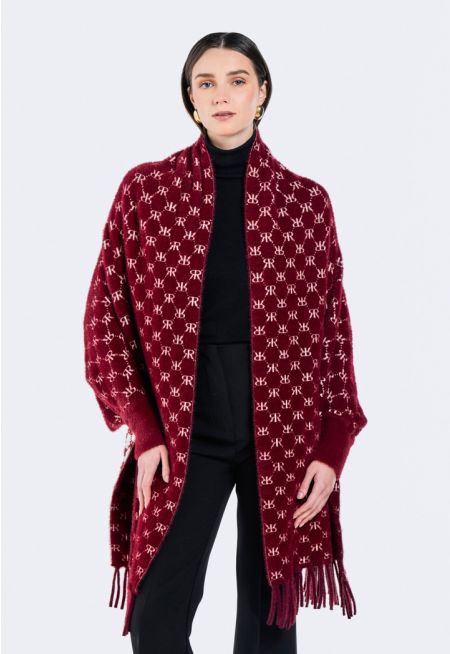 Double Faced Monogram Shawl